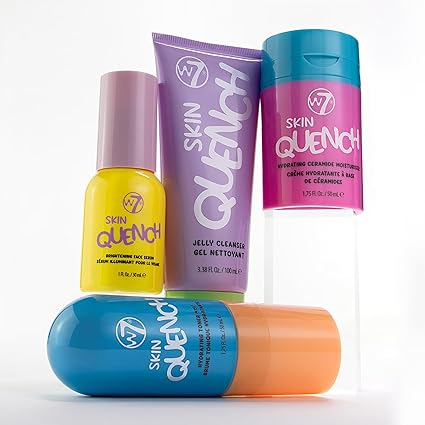 W7 Skin Quench Full Size Skincare Set - Hydrating Skincare Bundle with Aloe Vera & Ceramides - Complete & Long-Lasting Moisturising At-Home Routine